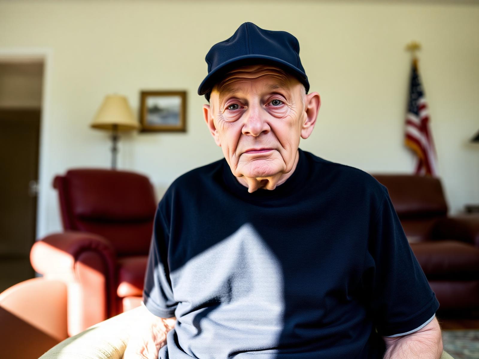 A U.S. veteran at home
